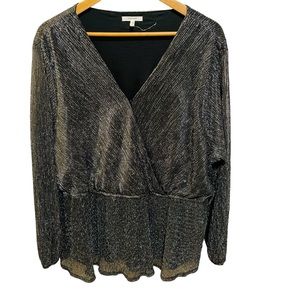 Maurices Shimmer Wrap  Peplum Blouse 3X